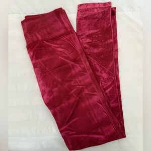 Lululemon Tie-Dye Leggings in Deep Burgundy